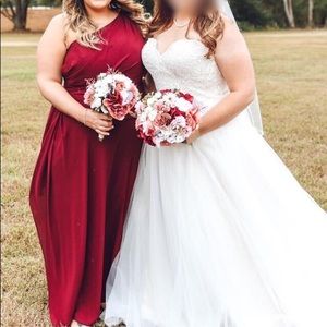 David’s Bridal One Shoulder Long Bridesmaid Dress